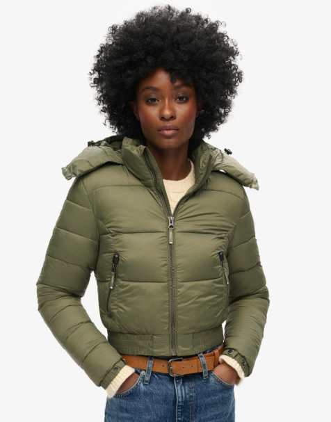 Superdry - Fuji - Veste courte à capuche - Vert olive cendré - view 1