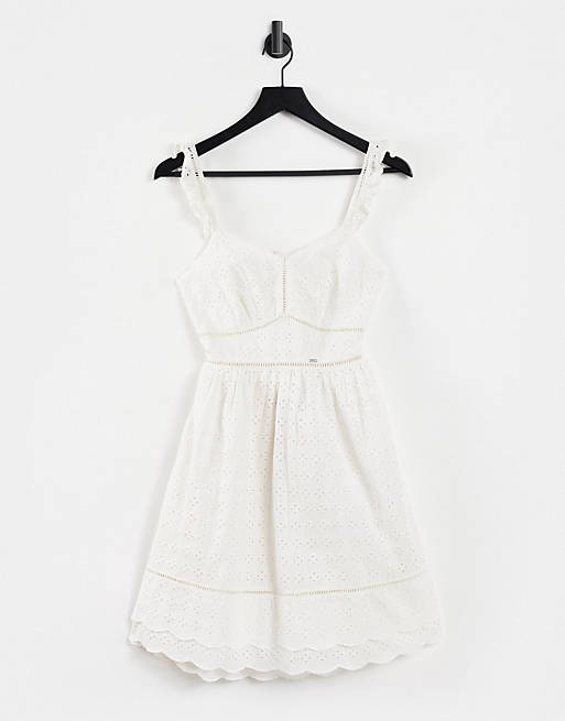 Superdry Gia cami mini dress in white