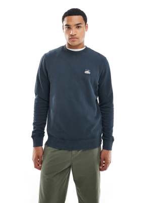 Superdry Great outdoors embroidered sweatshirt in eclipse navy