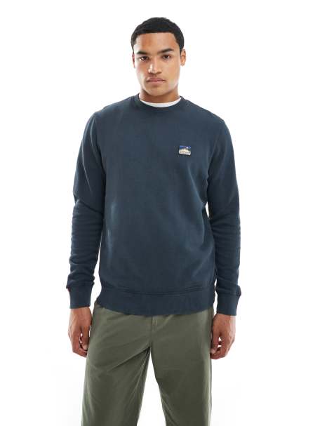 Superdry Great outdoors embroidered sweatshirt in eclipse navy - view 1