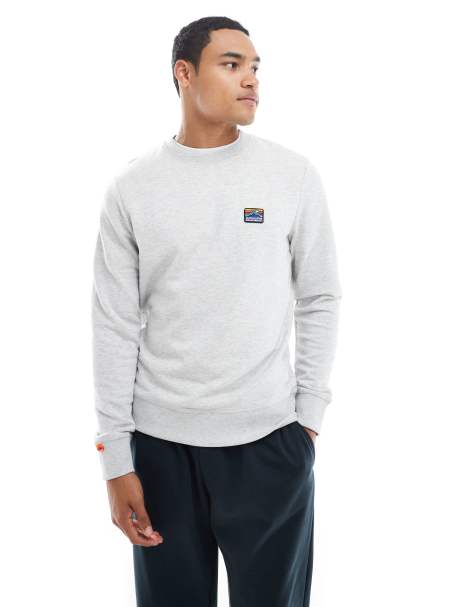 Superdry Great outdoors embroidered sweatshirt in glacier grey marl - view 1