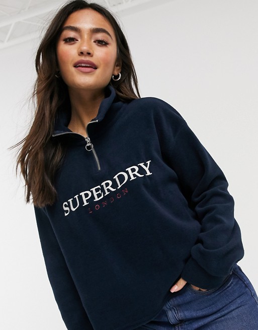 Superdry half zip fleece sweatshirt