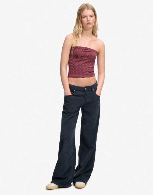 Superdry haut bandeau en jersey Athletic Essentials à pois rouge port, 3 de 6