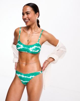 Superdry co-ord tie dye bikini top in green tie dye - ASOS Price Checker