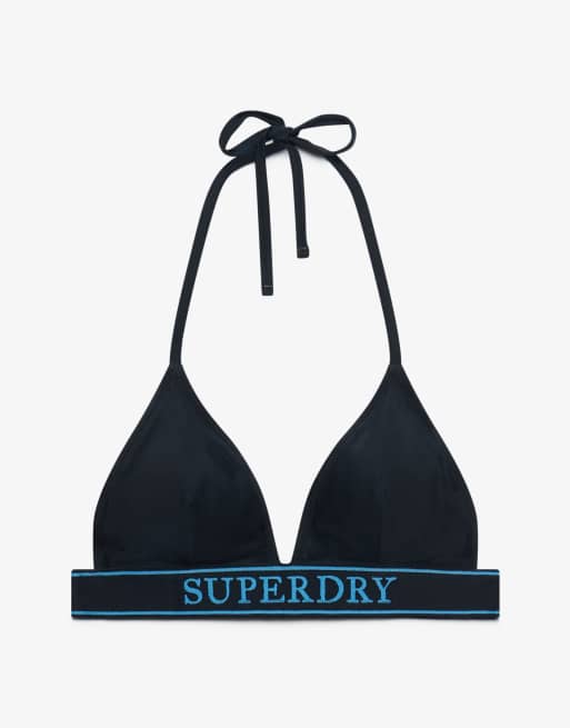 Superdry - Haut de bikini triangle à logo - Bleu marine éclipse, 7 de 7