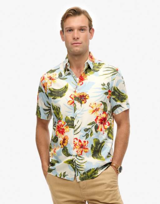 Superdry Hawaiian printed shirt in aloha shadow, 4 of 7