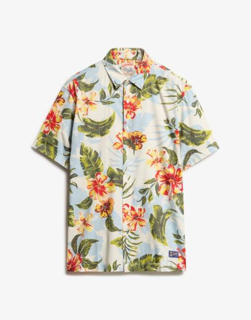 Superdry Hawaiian printed shirt in aloha shadow, 7 of 7