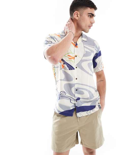 Superdry Hawaiian shirt in ryusunichiwa off white - view 1