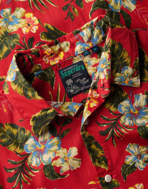Superdry – Hawaiihemd in botanischem Rot, 5 von 6