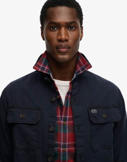 Superdry – Hemdjacke in Eclipse-Marineblau mit zwei Taschen, 2 von 6
