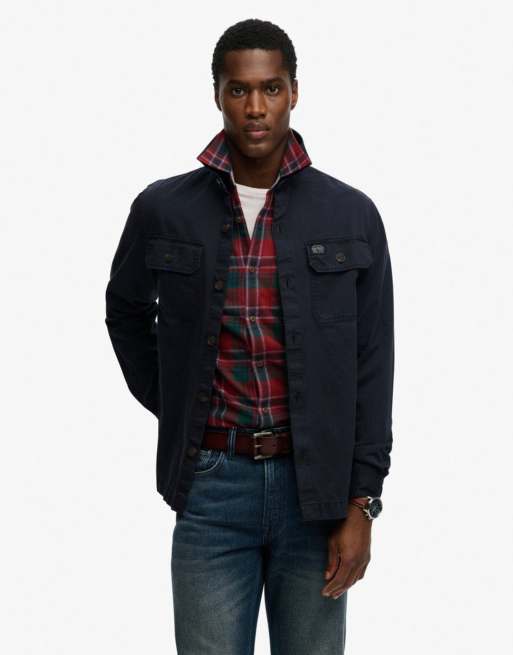 Superdry – Hemdjacke in Eclipse-Marineblau mit zwei Taschen, 4 von 6