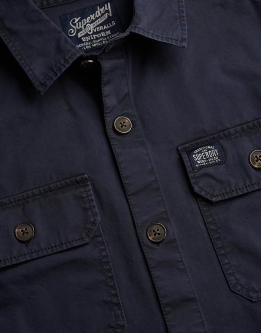 Superdry – Hemdjacke in Eclipse-Marineblau mit zwei Taschen, 6 von 6