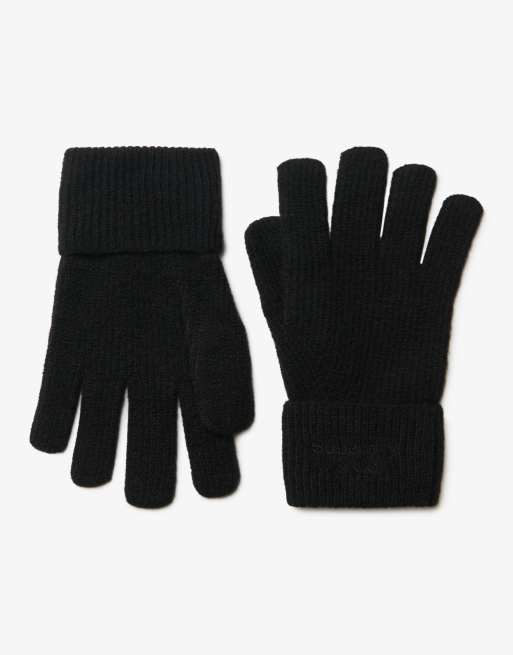Superdry Heritage Rippstrickhandschuhe in Schwarz, 1 von 2