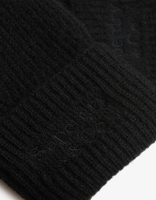 Superdry Heritage Rippstrickhandschuhe in Schwarz, 2 von 2