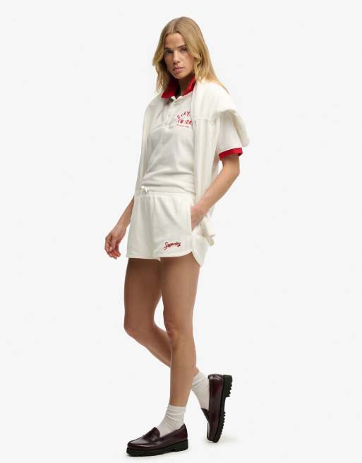 Superdry - Heritage - Short en tissu éponge - Crème