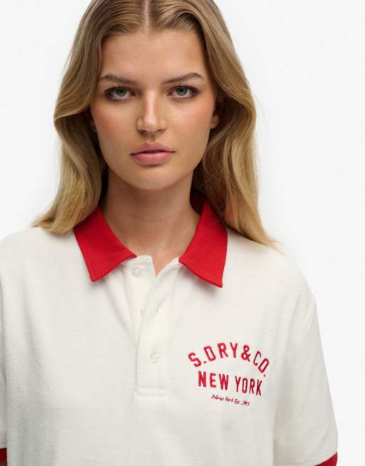 Superdry Heritage Terry Polo in Cremeweiß, 3 von 5