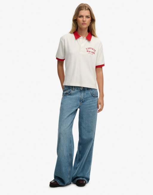 Superdry Heritage Terry Polo in Cremeweiß, 4 von 5