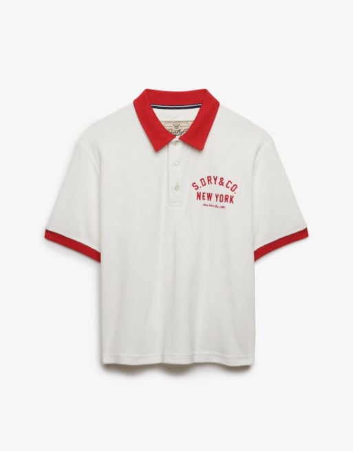 Superdry Heritage Terry Polo in Cremeweiß, 5 von 5