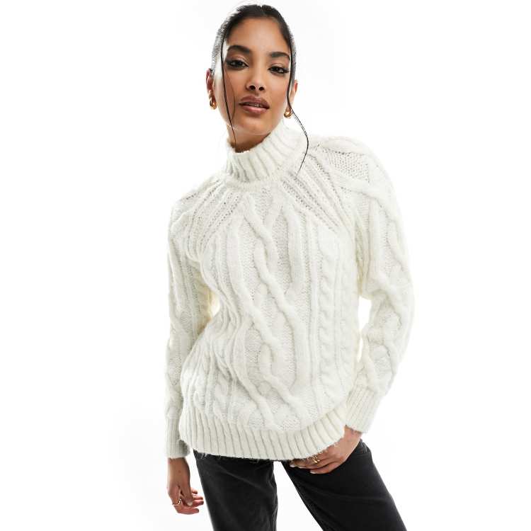 Off white cable outlet knit turtleneck sweater