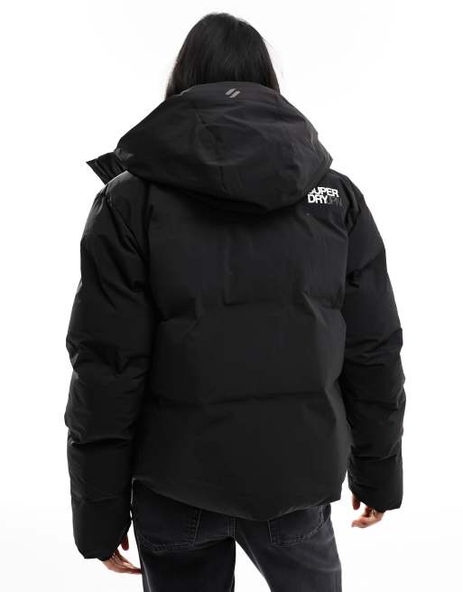 Superdry Hooded boxy puffer in ASOS | jacket black