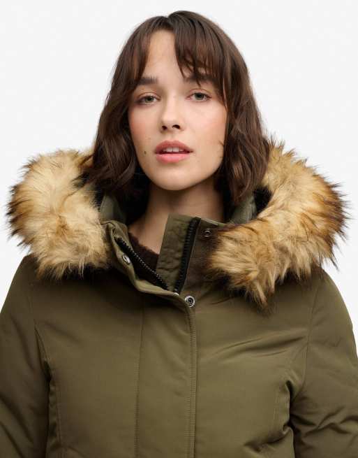 Superdry Hooded everest parka jacket in washed khaki, 3 of 6