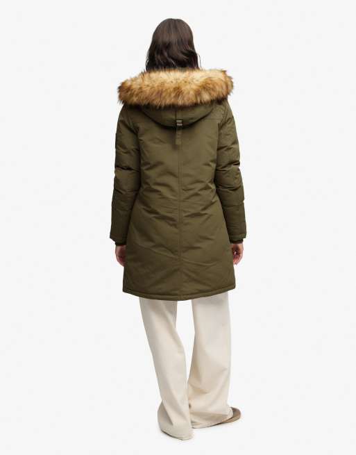 Superdry Hooded everest parka jacket in washed khaki, 5 of 6
