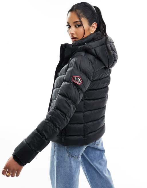 Superdry Hooded puffer | jet in ASOS bomber black everest jacket