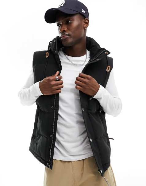 Superdry Hooded everest puffer gilet in jet black - view 1