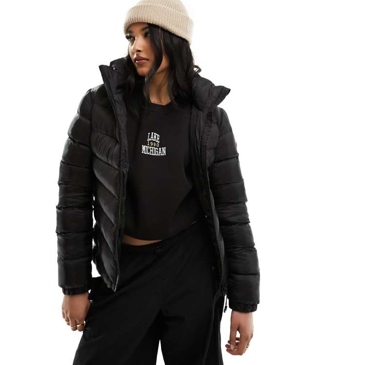 black ASOS fuji padded jacket Superdry in | Hooded