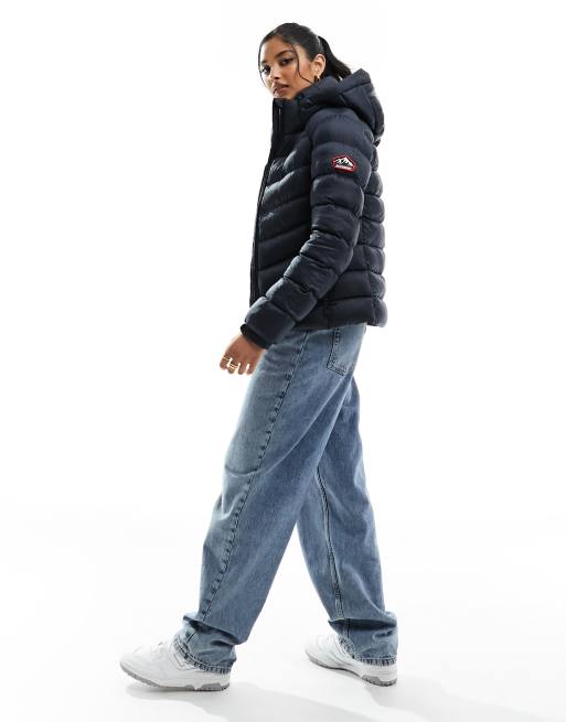 Superdry Hooded fuji ASOS padded jacket in | eclipse navy