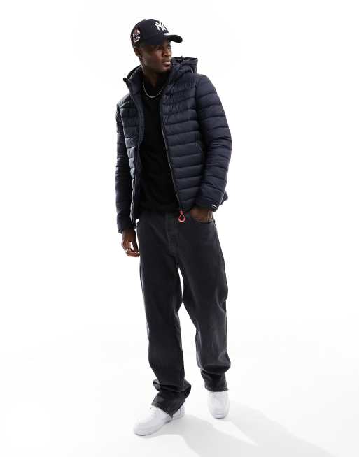 Superdry Hooded fuji sport padded jacket in eclipse navy