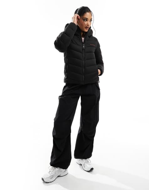 Superdry Hooded microfibre padded jacket in black - view 1
