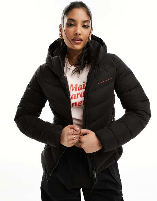 Superdry Hooded microfibre padded jacket | ASOS in black