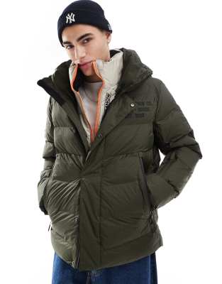 Superdry Hooded Microfibre Sport Puffer Jacket In Green