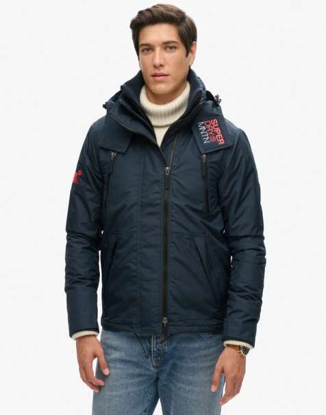 Superdry Hooded mountain sd windbreaker jacket in eclipse navy - view 1