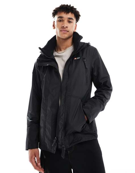 Superdry Hooded mountain windbreaker jacket in black - view 1
