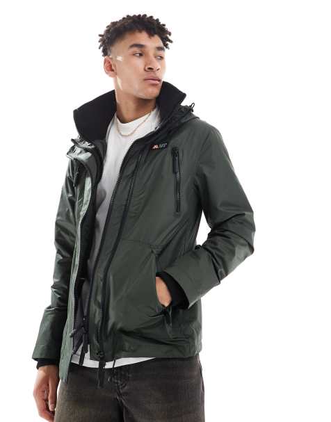 Superdry – Hooded Mountain – Windjacke mit Kapuze in Surplus-Goods-Olivgrün - view 1