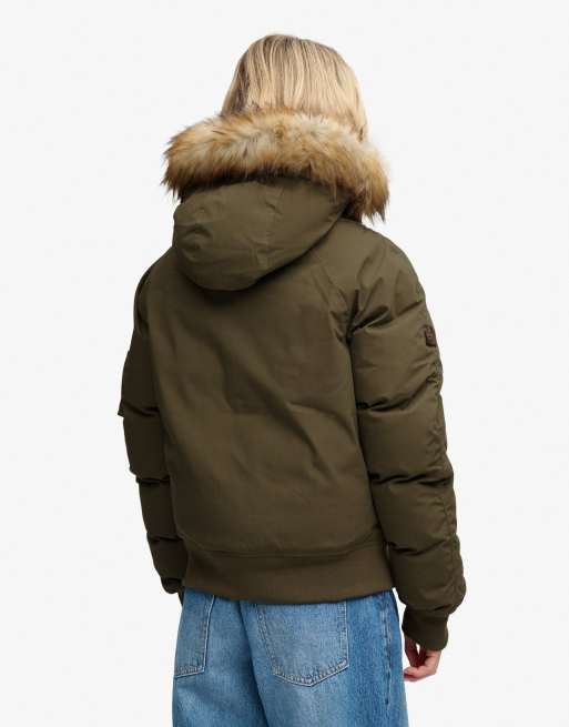 Superdry Hooded padded ma1 bomber jacket in wild khaki, 5 of 7