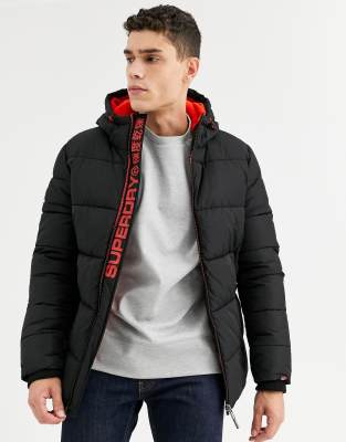 Black and shop orange superdry jacket