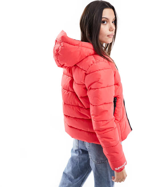 Superdry hooded spirit sports | ASOS in jacket puffer pink