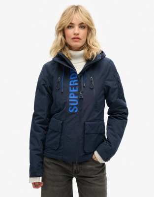 Superdry Hooded ultimate sd-windcheater jacket in nordic chrome navy/mazarine bl - view 1