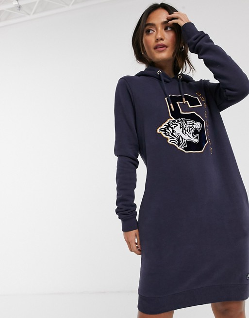Superdry hoodie dress with tiger motif