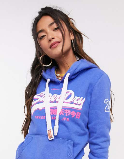 Superdry - Hoodie met vintage logo in hemelsblauw | ASOS