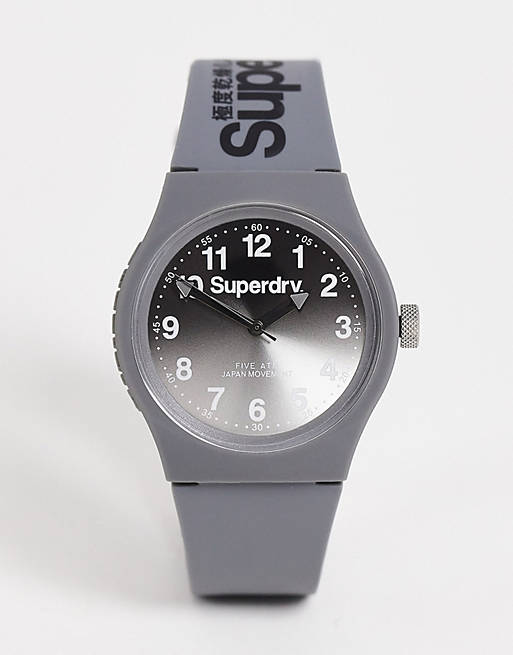 Tijdreeksen Arresteren Elektronisch Superdry - Horloge met siliconen bandje in grijs ombre | ASOS