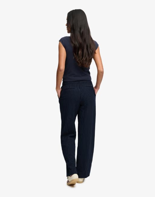 Superdry – Hose in Marineblau mit Nadelstreifen und mittelhohem Bund, 2 von 5