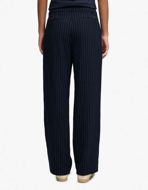 Superdry – Hose in Marineblau mit Nadelstreifen und mittelhohem Bund, 3 von 5