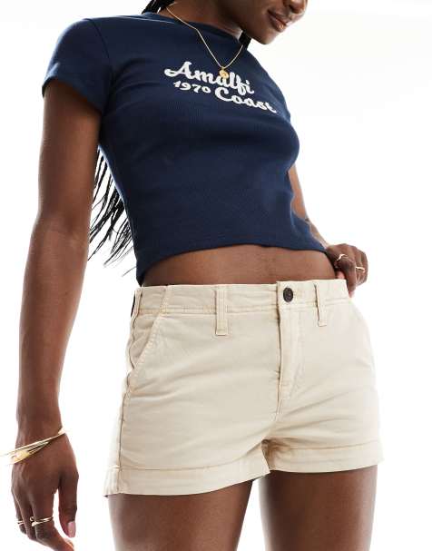 Superdry – Hot Shorts im Chino-Stil in Hellbeige - view 1
