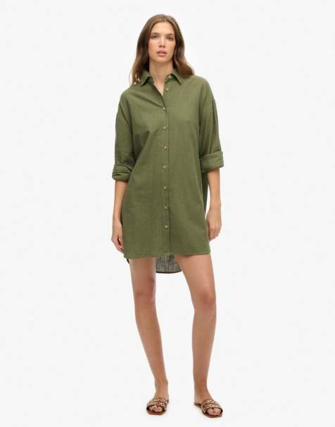 Superdry - Ibiza - Chemise longue de plage - Vert scarabée - view 1