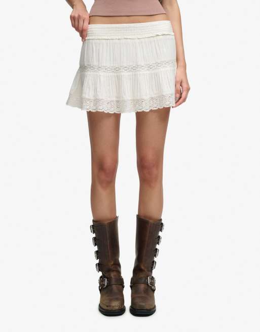 Superdry Ibiza mini skirt in off white, 4 of 6