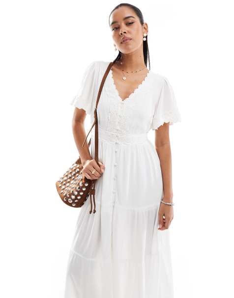 Superdry - Ibiza - Robe mi-longue à manches courtes - Blanc - view 1
